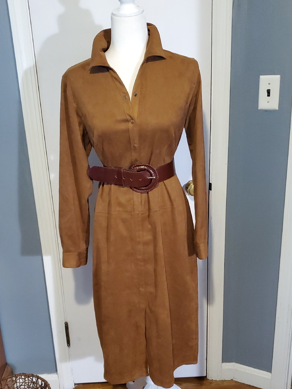 Talbots Faux Suede Shirt Dress